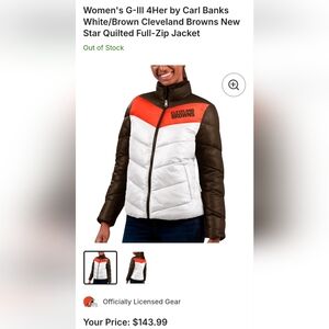 Cleveland Browns G-III 4Her, Carl Banks Women's New Star Quilted Full-Zip Jacket